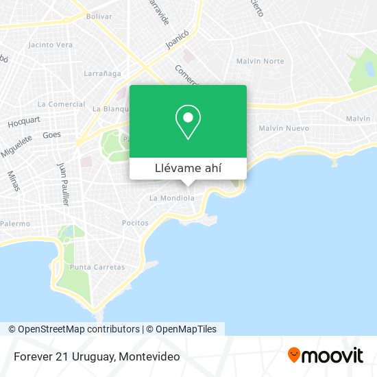 Mapa de Forever 21 Uruguay