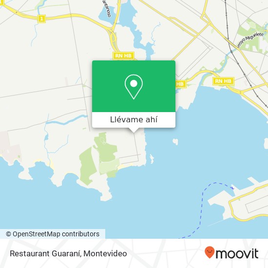 Mapa de Restaurant Guaraní, Grecia Cerro, Montevideo, 12800