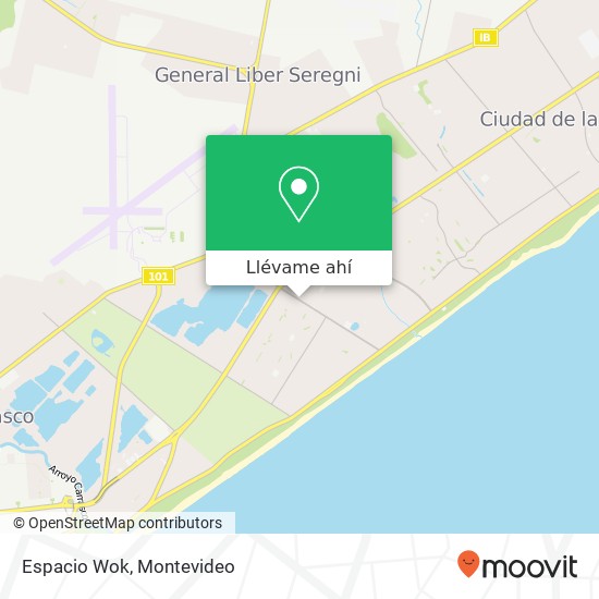 Mapa de Espacio Wok, Avenida Calcagno Parque Carrasco, Canelones, 15000