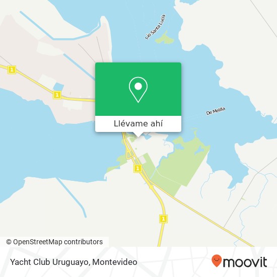 Mapa de Yacht Club Uruguayo, La Guardia Paso de la Arena, Montevideo, 12600