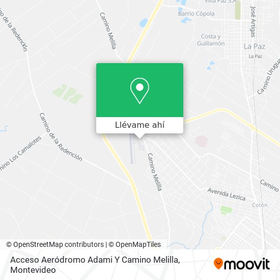 Mapa de Acceso Aeródromo Adami Y Camino Melilla
