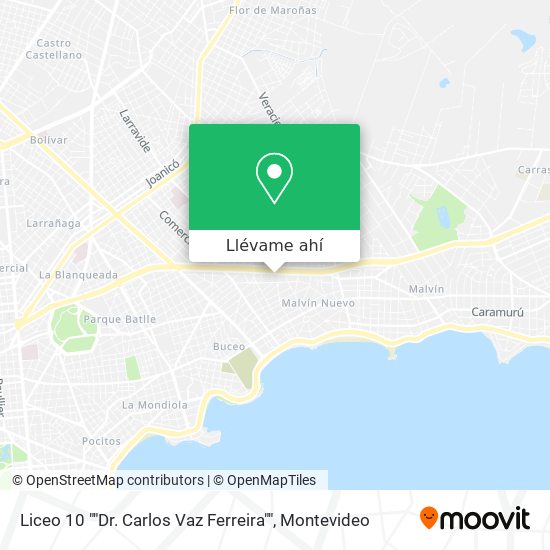 Mapa de Liceo 10 ""Dr. Carlos Vaz Ferreira""