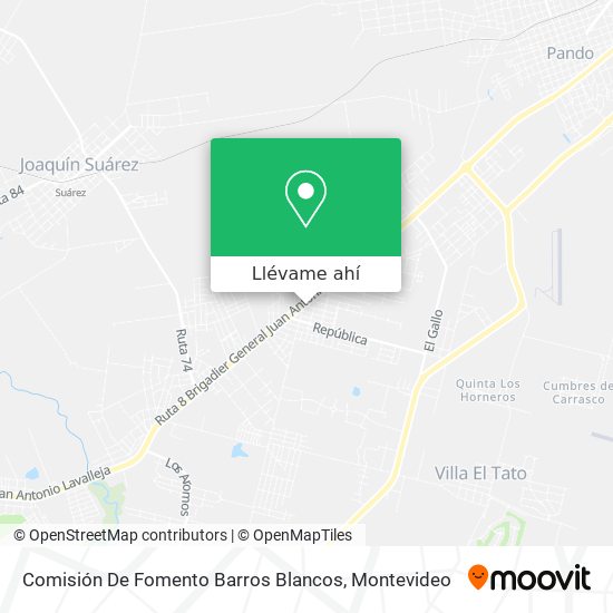 Mapa de Comisión De Fomento Barros Blancos
