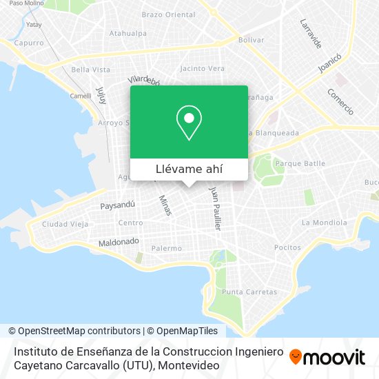 Mapa de Instituto de Enseñanza de la Construccion Ingeniero Cayetano Carcavallo (UTU)