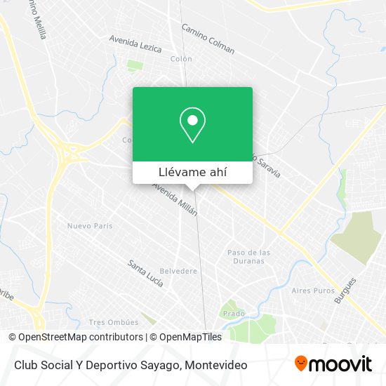 Mapa de Club Social Y Deportivo Sayago