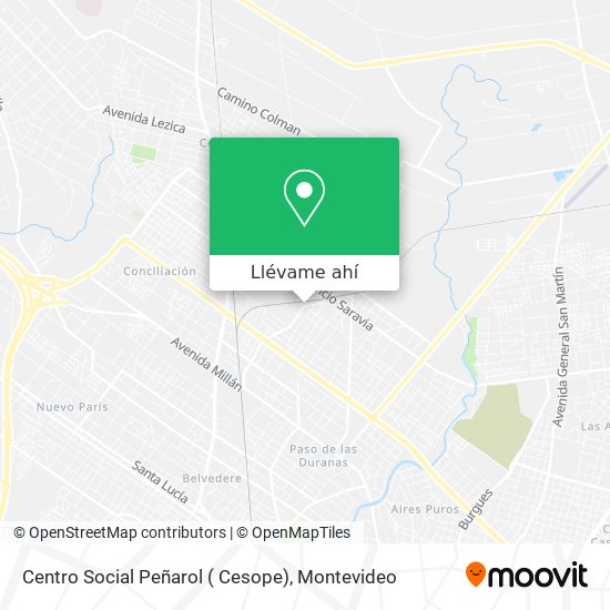 Mapa de Centro Social Peñarol ( Cesope)