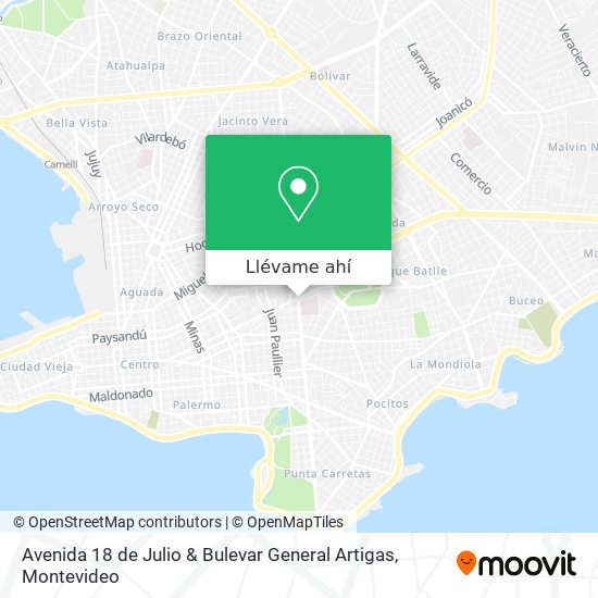 Mapa de Avenida 18 de Julio & Bulevar General Artigas