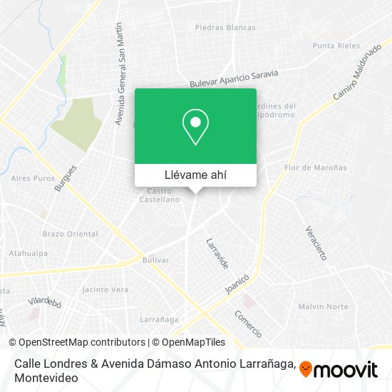 Mapa de Calle Londres & Avenida Dámaso Antonio Larrañaga