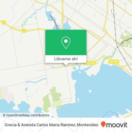 Mapa de Grecia & Avenida Carlos María Ramírez