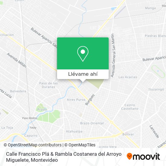 Mapa de Calle Francisco Plá & Rambla Costanera del Arroyo Miguelete