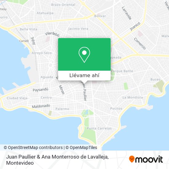 Mapa de Juan Paullier & Ana Monterroso de Lavalleja