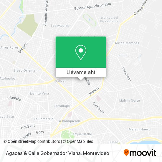 Mapa de Agaces & Calle Gobernador Viana