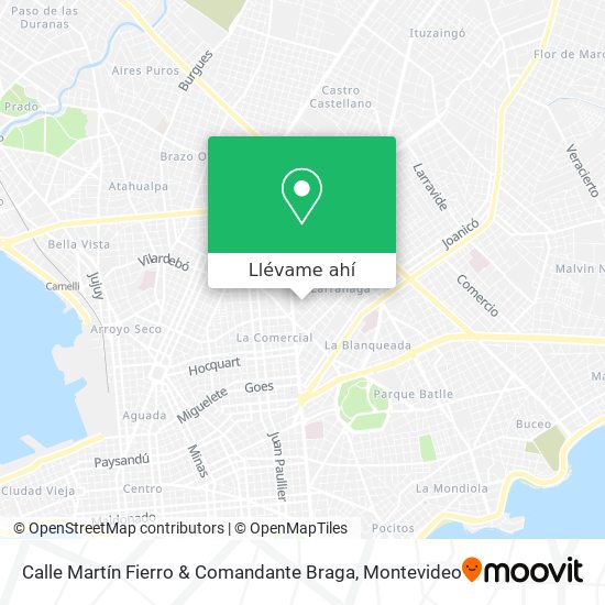 Mapa de Calle Martín Fierro & Comandante Braga