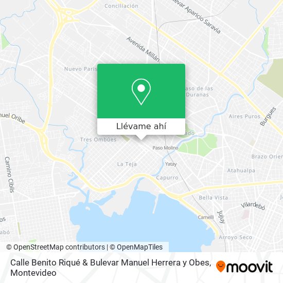 Mapa de Calle Benito Riqué & Bulevar Manuel Herrera y Obes