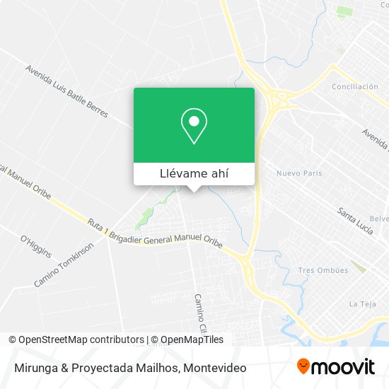 Mapa de Mirunga & Proyectada Mailhos