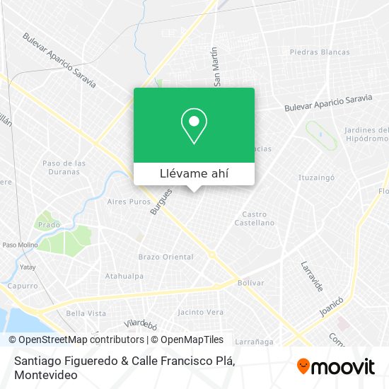 Mapa de Santiago Figueredo & Calle Francisco Plá