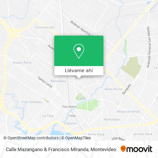 Mapa de Calle Mazangano & Francisco Miranda