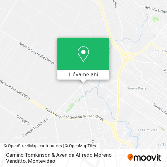 Mapa de Camino Tomkinson & Avenida Alfredo Moreno Venditto