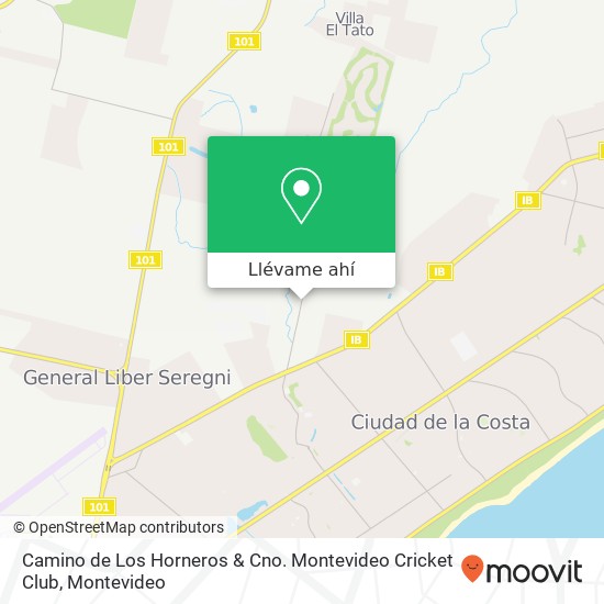Mapa de Camino de Los Horneros & Cno. Montevideo Cricket Club