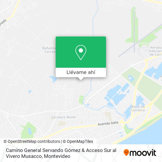 Mapa de Camino General Servando Gómez & Acceso Sur al Vivero Musacco