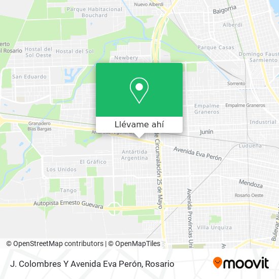 Mapa de J. Colombres Y Avenida Eva Perón