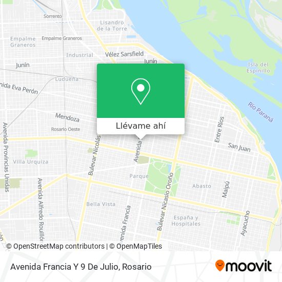Mapa de Avenida Francia Y 9 De Julio