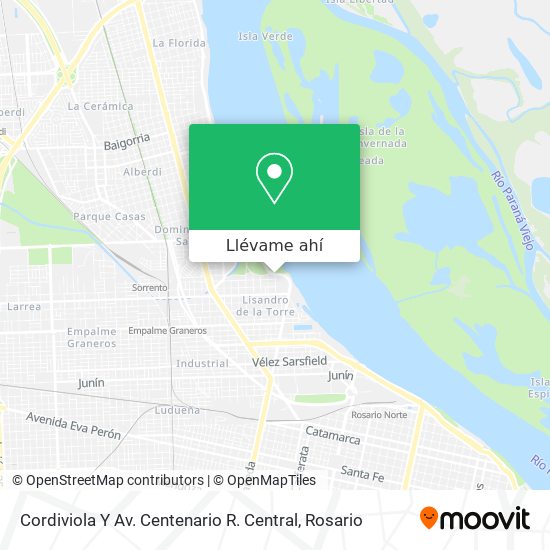 Mapa de Cordiviola Y Av. Centenario R. Central