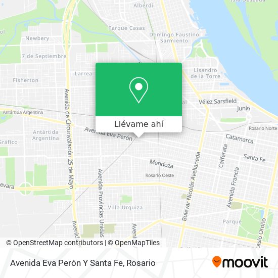 Mapa de Avenida Eva Perón Y Santa Fe