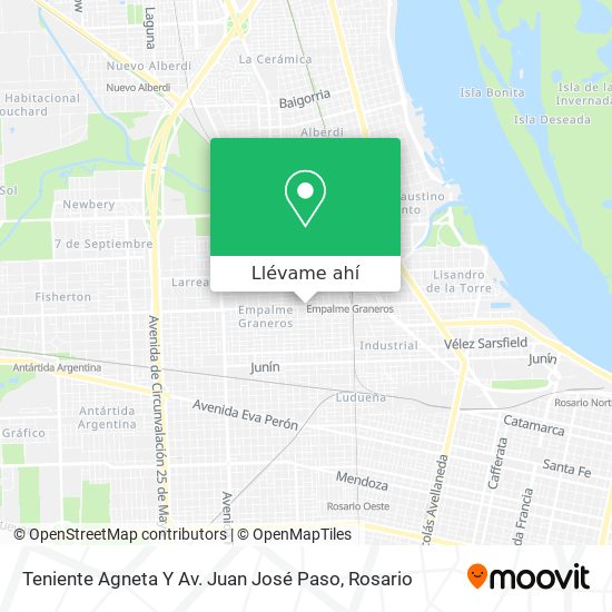 Mapa de Teniente Agneta Y Av. Juan José Paso