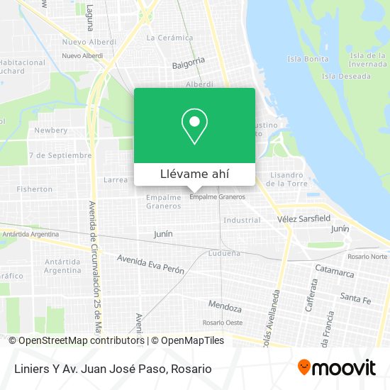 Mapa de Liniers Y Av. Juan José Paso