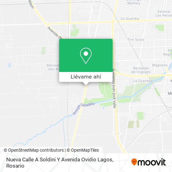 Mapa de Nueva Calle A Soldini Y Avenida Ovidio Lagos