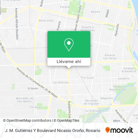 Mapa de J. M. Gutiérrez Y Boulevard Nicasio Oroño