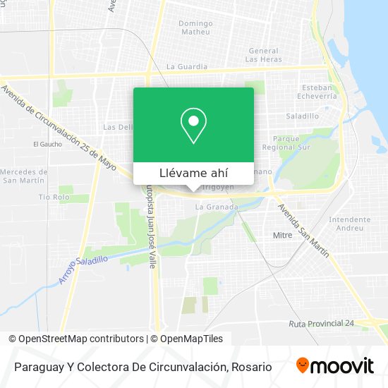 Mapa de Paraguay Y Colectora De Circunvalación