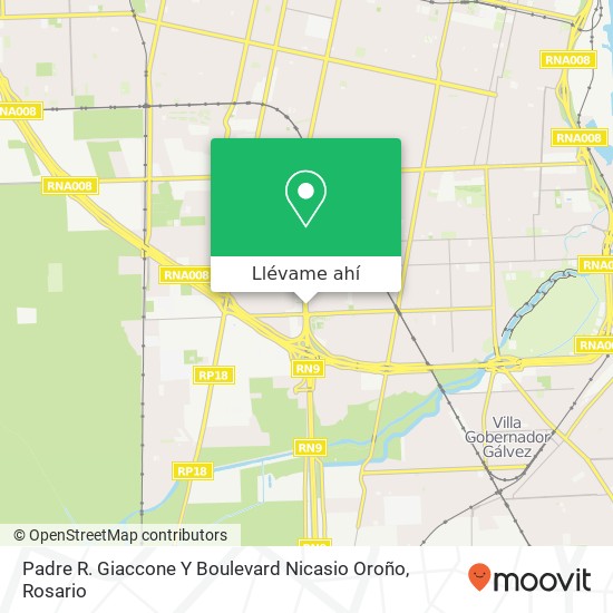 Mapa de Padre R. Giaccone Y Boulevard Nicasio Oroño