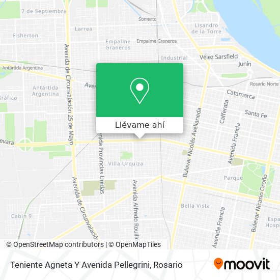 Mapa de Teniente Agneta Y Avenida Pellegrini