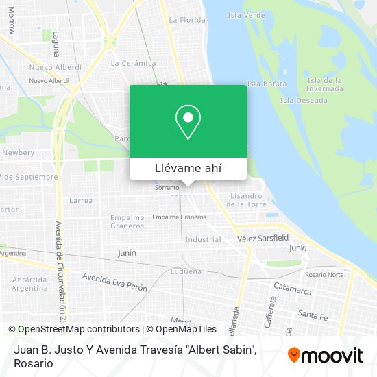 Mapa de Juan B. Justo Y Avenida Travesía "Albert Sabin"