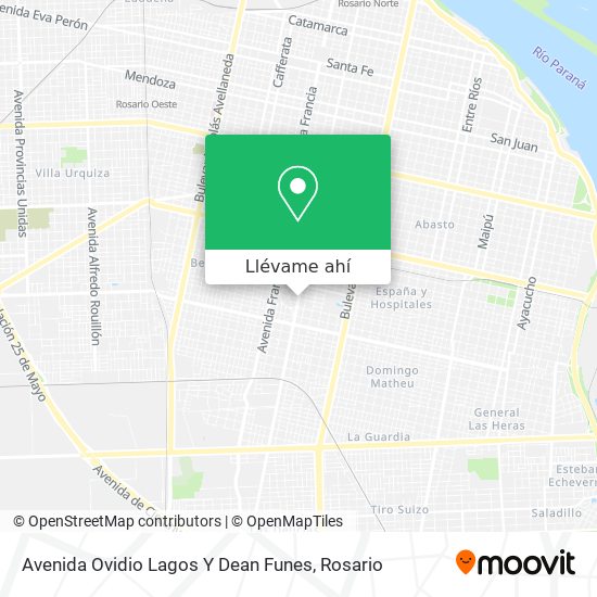 Mapa de Avenida Ovidio Lagos Y Dean Funes