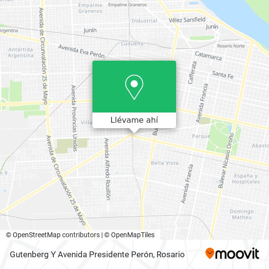 Mapa de Gutenberg Y Avenida Presidente Perón