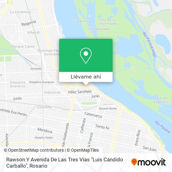 Mapa de Rawson Y Avenida De Las Tres Vías "Luis Cándido Carballo"