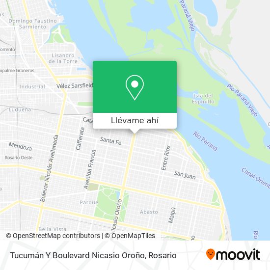 Mapa de Tucumán Y Boulevard Nicasio Oroño