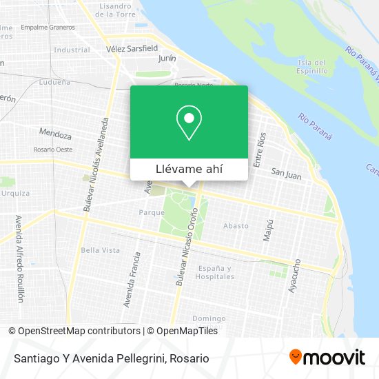 Mapa de Santiago Y Avenida Pellegrini