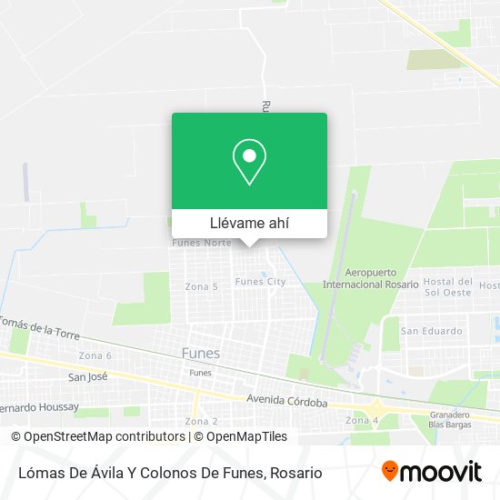 Mapa de Lómas De Ávila Y Colonos De Funes
