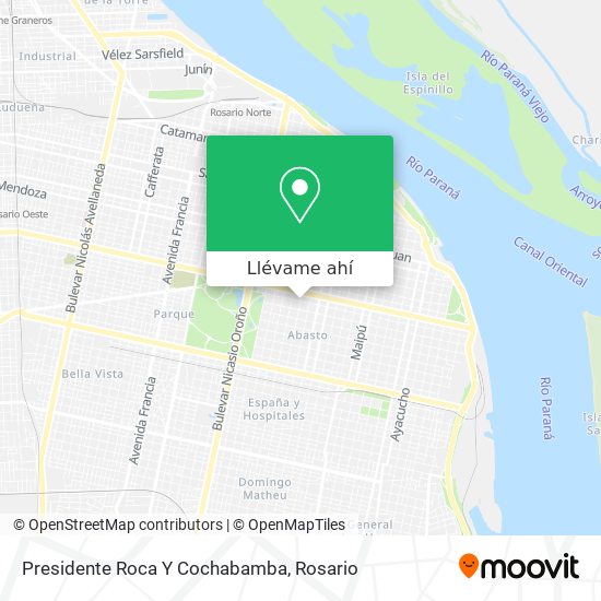 Mapa de Presidente Roca Y Cochabamba