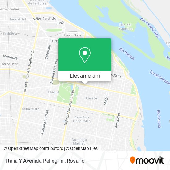 Mapa de Italia Y Avenida Pellegrini