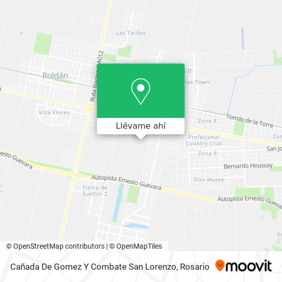 Mapa de Cañada De Gomez Y Combate San Lorenzo