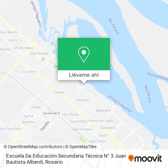 Mapa de Escuela De Educación Secundaria Técnica N° 3 Juan Bautista Alberdi