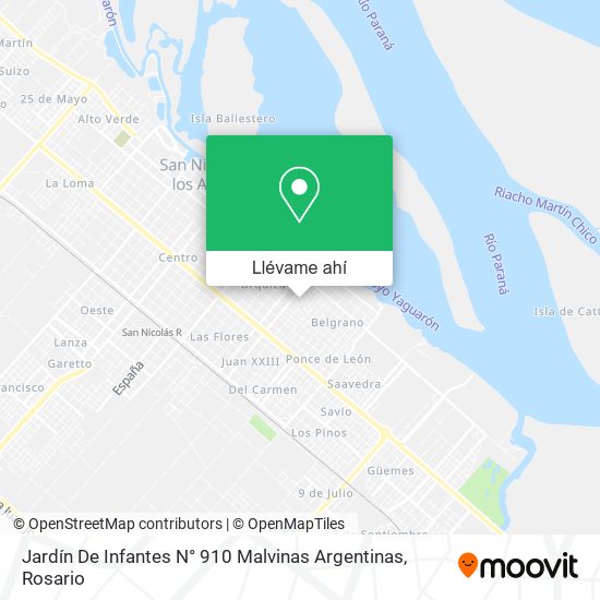 Mapa de Jardín De Infantes N° 910 Malvinas Argentinas