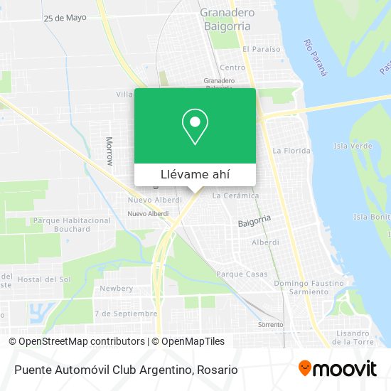 Mapa de Puente Automóvil Club Argentino