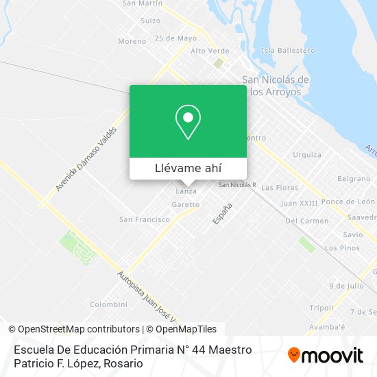 Mapa de Escuela De Educación Primaria N° 44 Maestro Patricio F. López