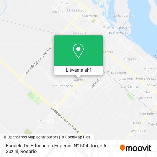 Mapa de Escuela De Educación Especial N° 504 Jorge A. Suzini